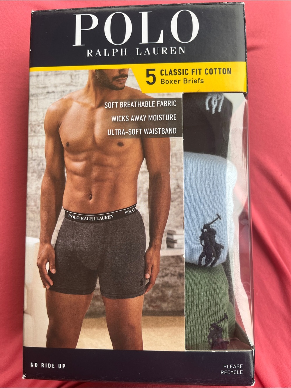 Polo by Ralph Lauren Men's Boxer Briefs 5-Pack - Black, Light Blue, Green